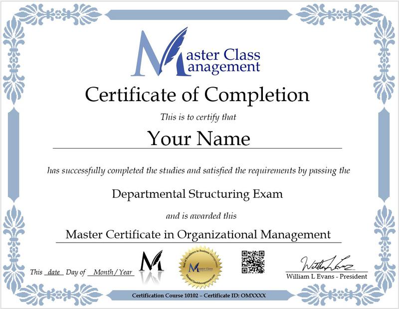 Master Certificate in Organizational Management